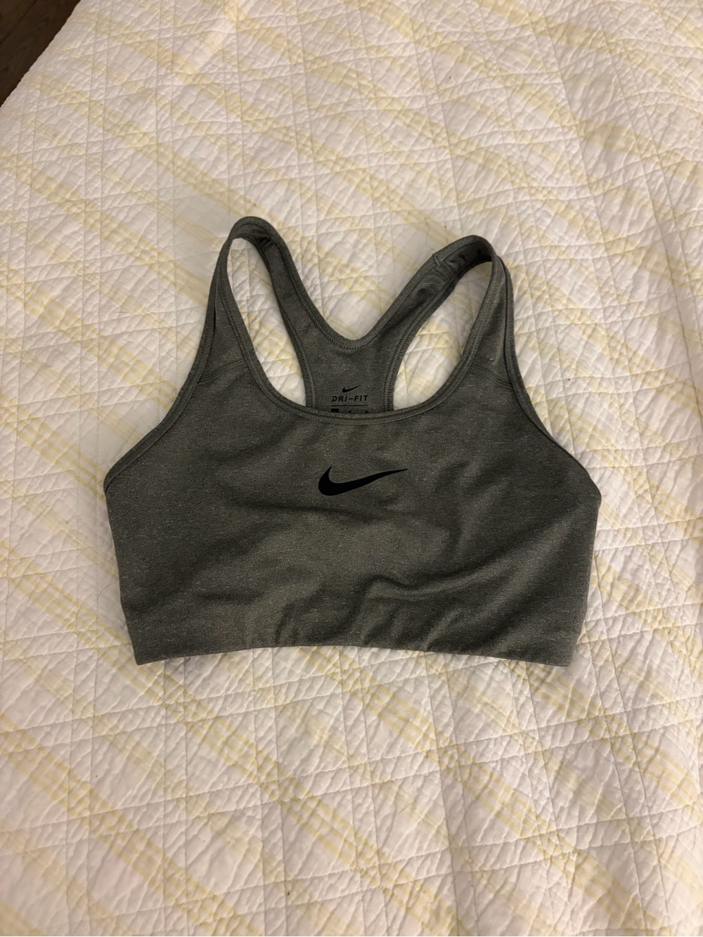 Nike Dark Gray Dri-FIT Racerback Sports Bra Size Medium